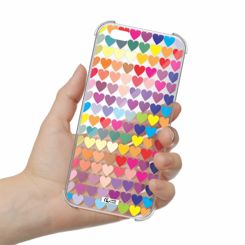 a colorful heart pattern Apple iPhone 6 plus Clear PC Case