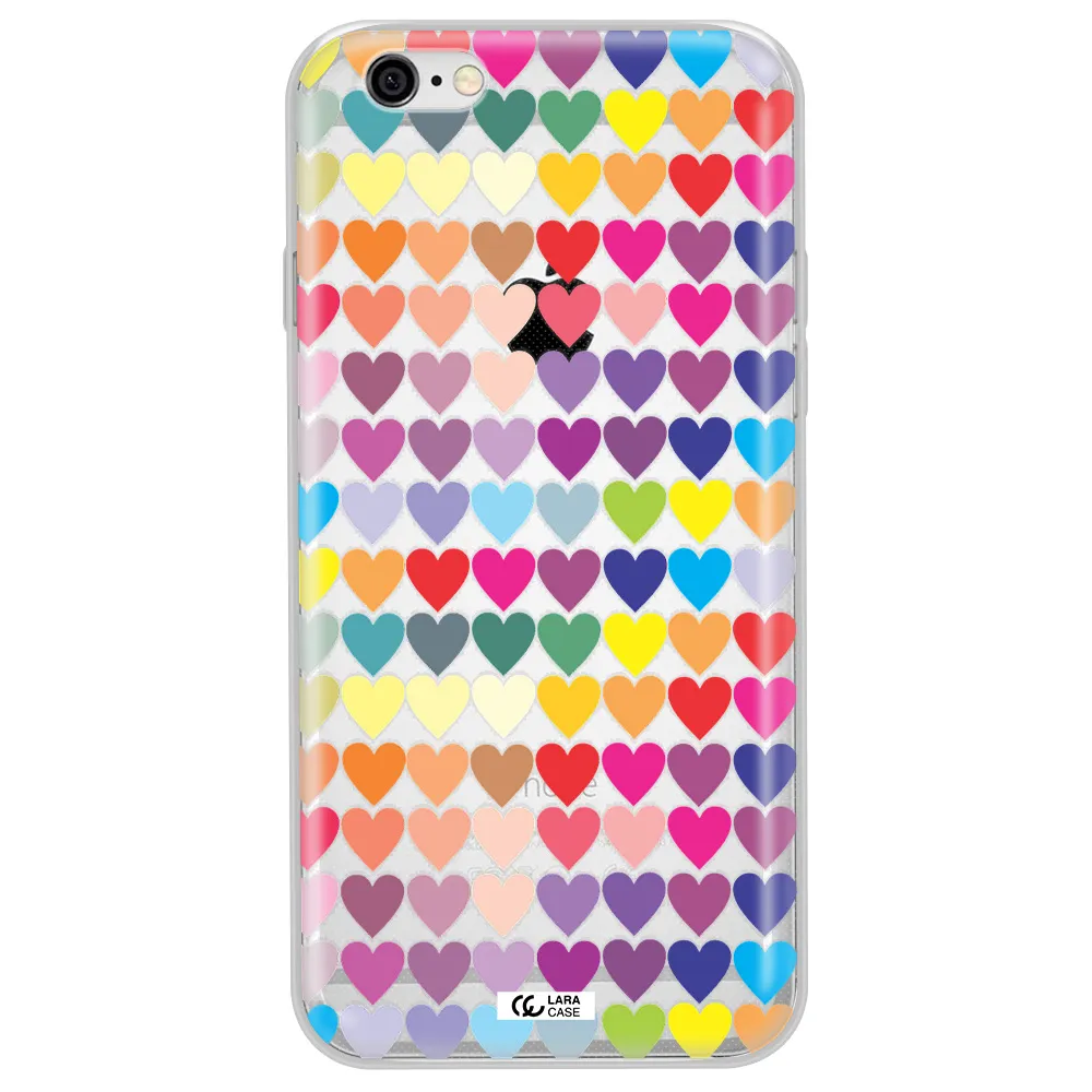 a colorful heart pattern Apple iPhone 6 plus Clear TPU Case