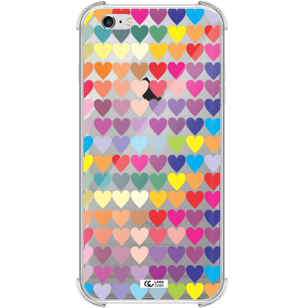 a colorful heart pattern Apple iPhone 6 s plus Clear PC Case