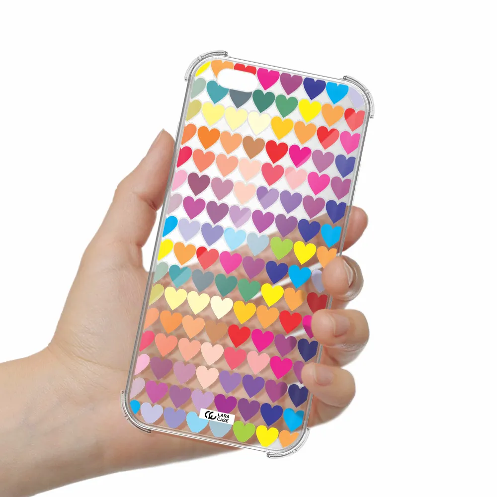 a colorful heart pattern Apple iPhone 6 s plus Clear PC Case
