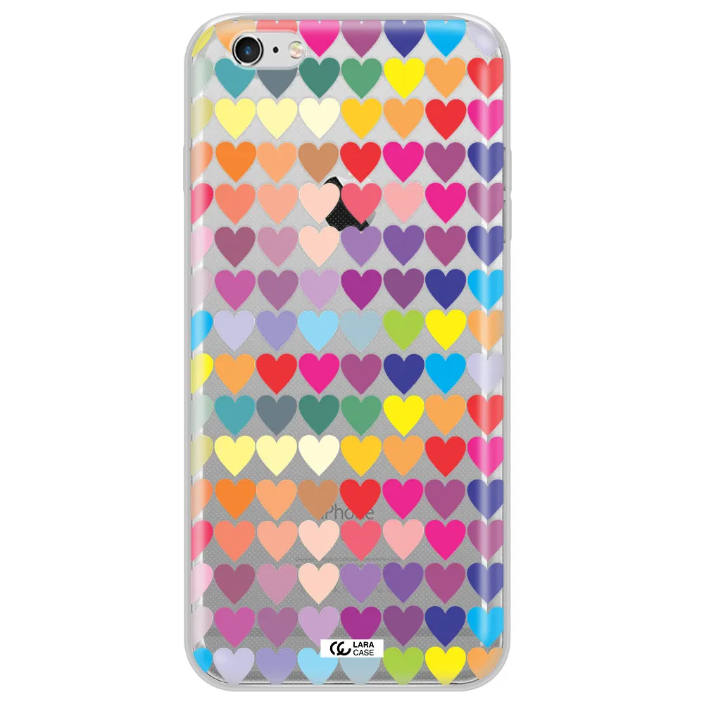 a colorful heart pattern Apple iPhone 6 s plus Clear TPU Case