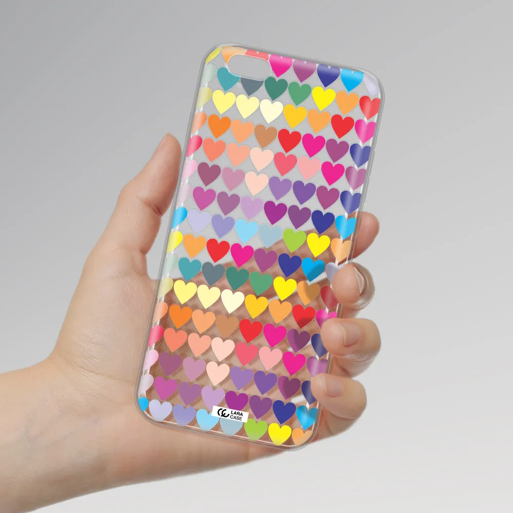 a colorful heart pattern Apple iPhone 6 s plus Clear TPU Case