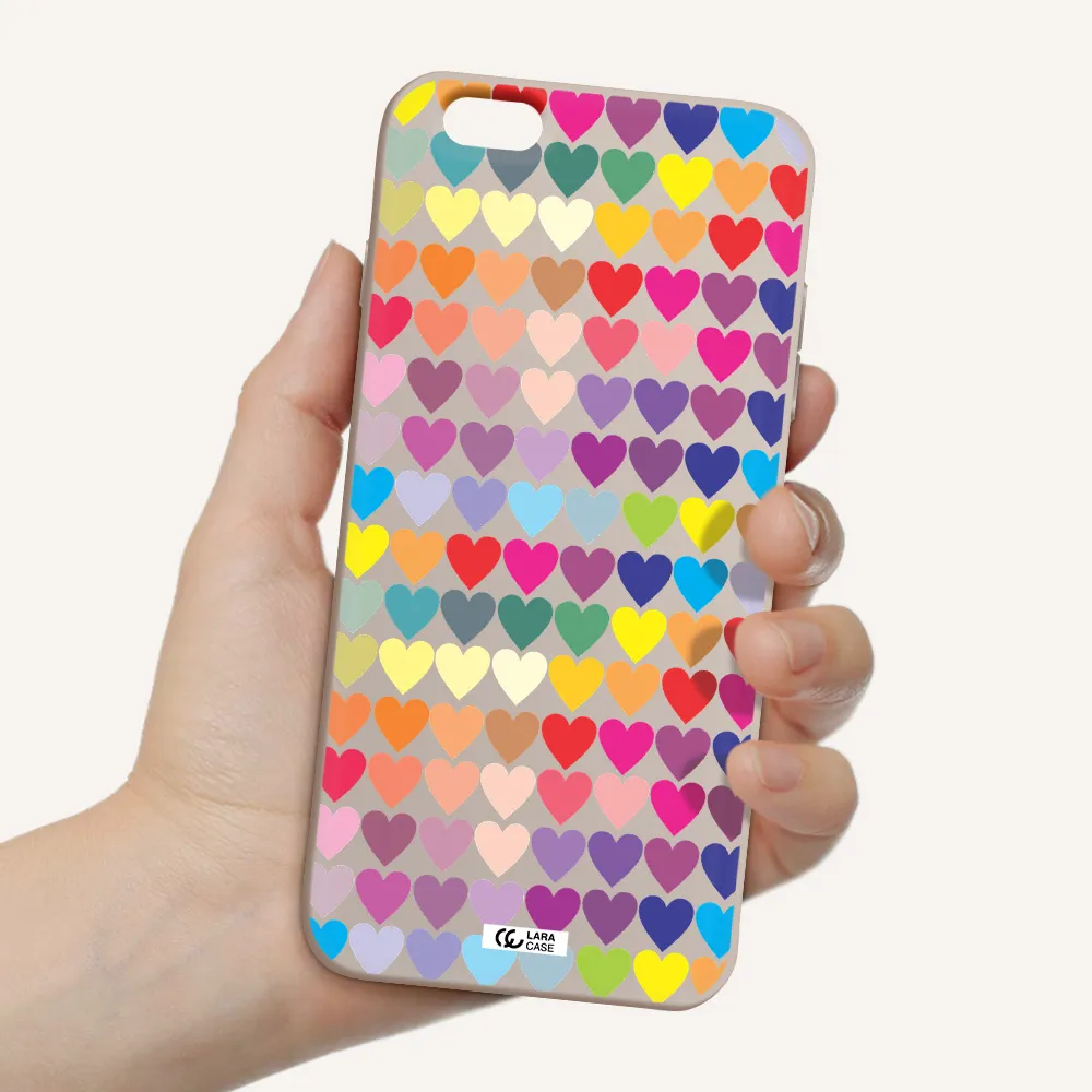 a colorful heart pattern Apple iPhone 6 s plus Silicone Stone Case