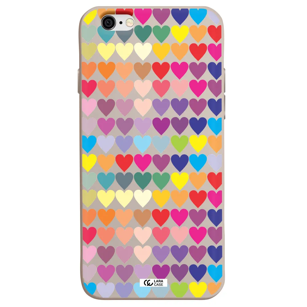 a colorful heart pattern Apple iPhone 6 Silicone Stone Case