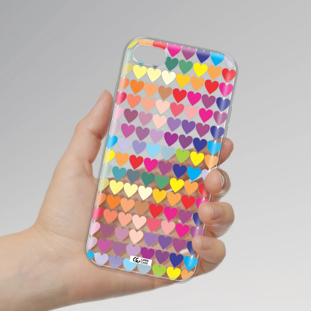 a colorful heart pattern Apple iPhone 7 Clear TPU Case