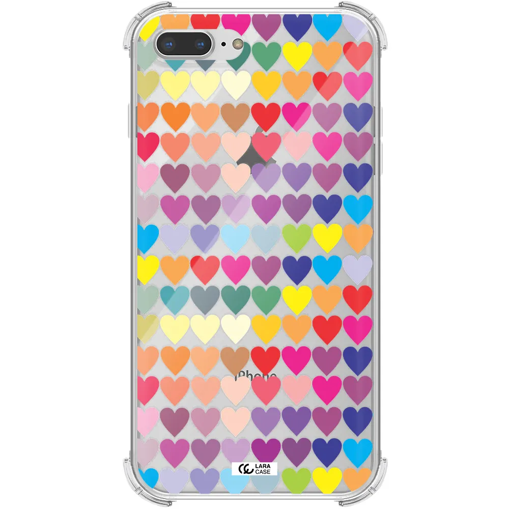 a colorful heart pattern Apple iPhone 7 plus Clear PC Case