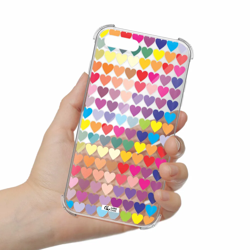 a colorful heart pattern Apple iPhone 8 plus Clear PC Case