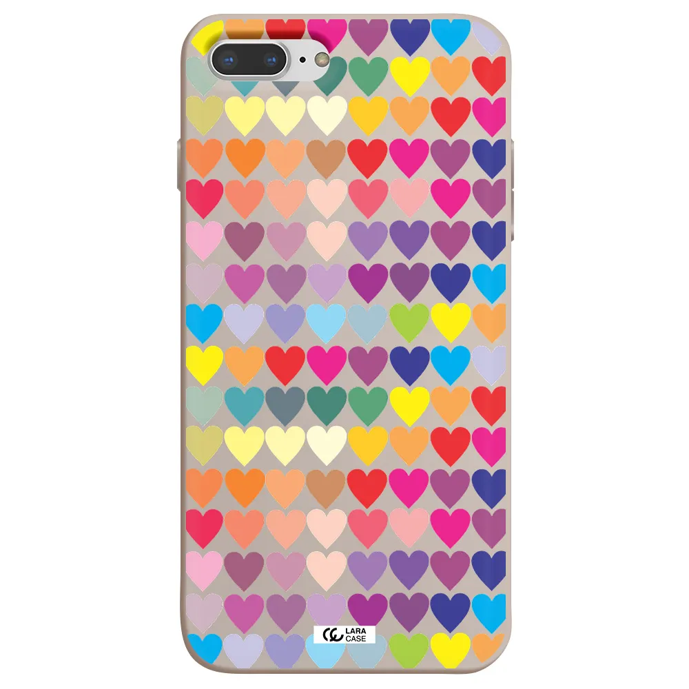 a colorful heart pattern Apple iPhone 8 plus Silicone Stone Case