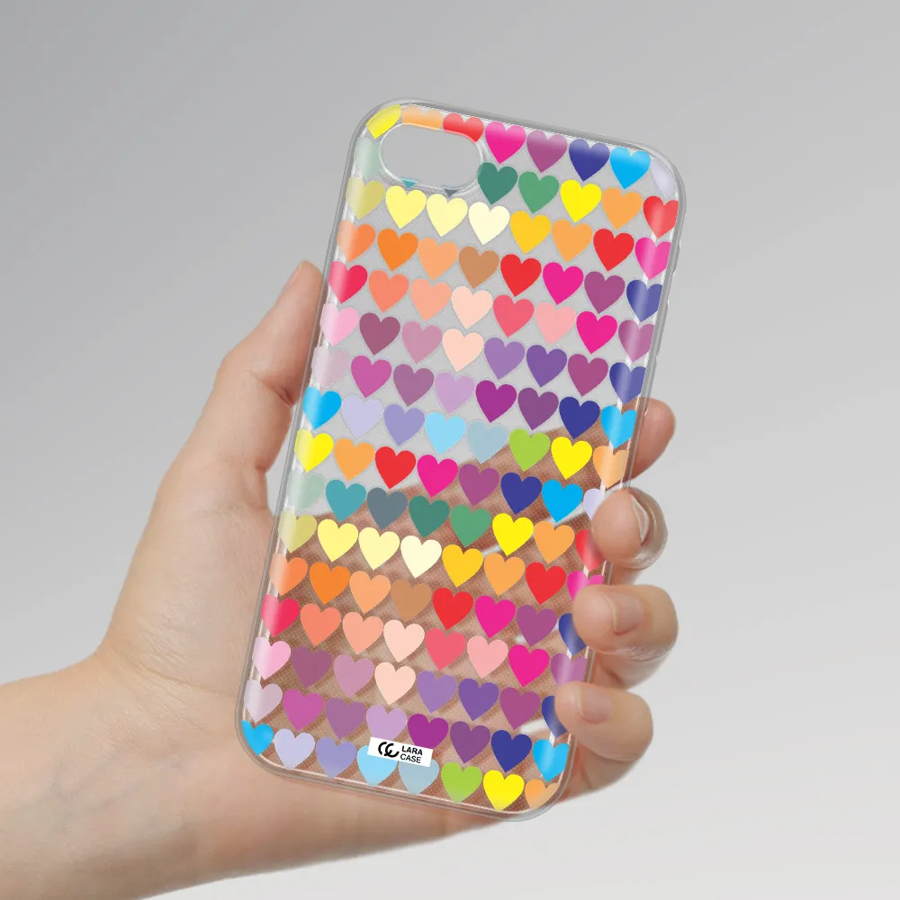 A Colorful Heart Pattern Apple Iphone Se 2020 Clear Tpu Case