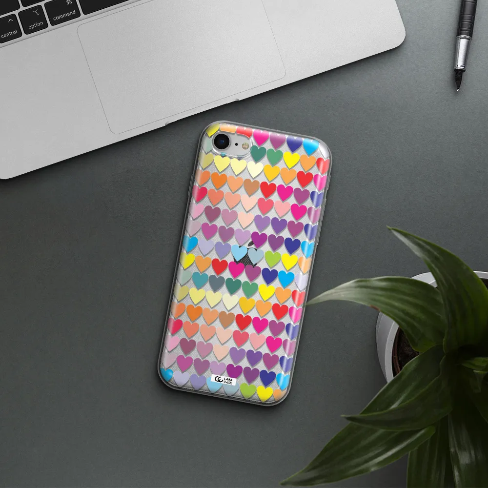 A Colorful Heart Pattern Apple Iphone Se 2020 Clear Tpu Case