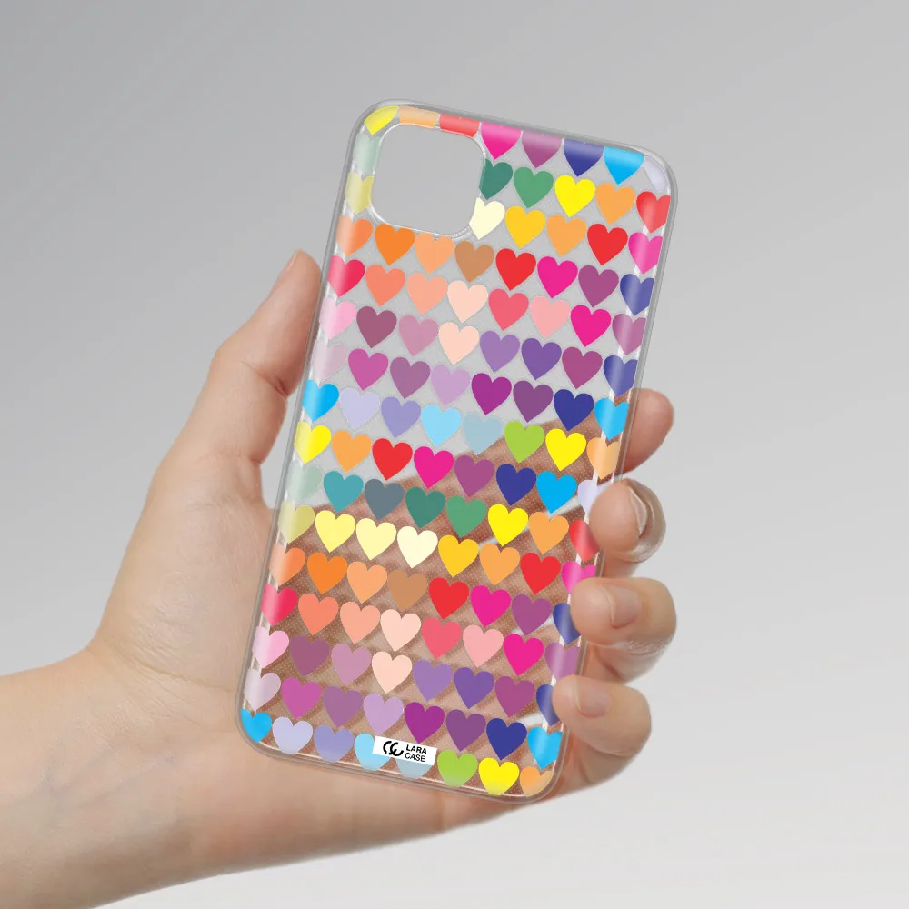 a colorful heart pattern Huawei Honor 9S Clear TPU Case