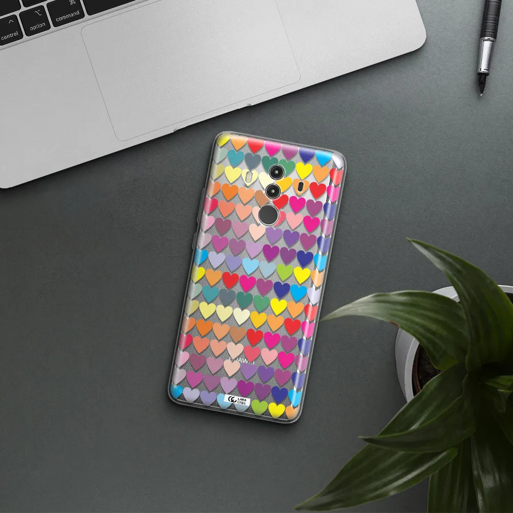 a colorful heart pattern Huawei Mate 10 Clear TPU Case