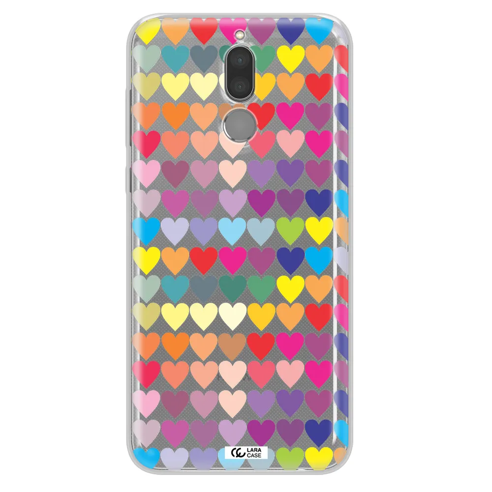 a colorful heart pattern Huawei Mate 10 Lite Clear TPU Case