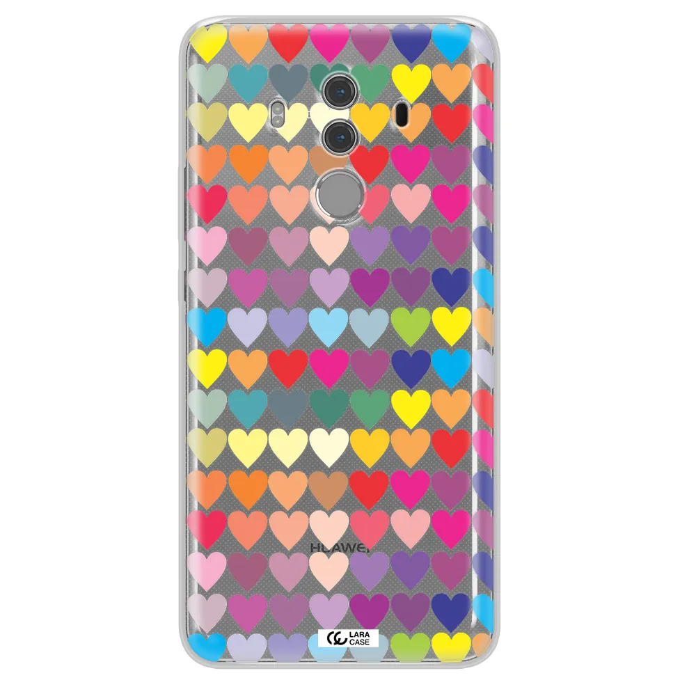 a colorful heart pattern Huawei Mate 10 Pro Clear TPU Case