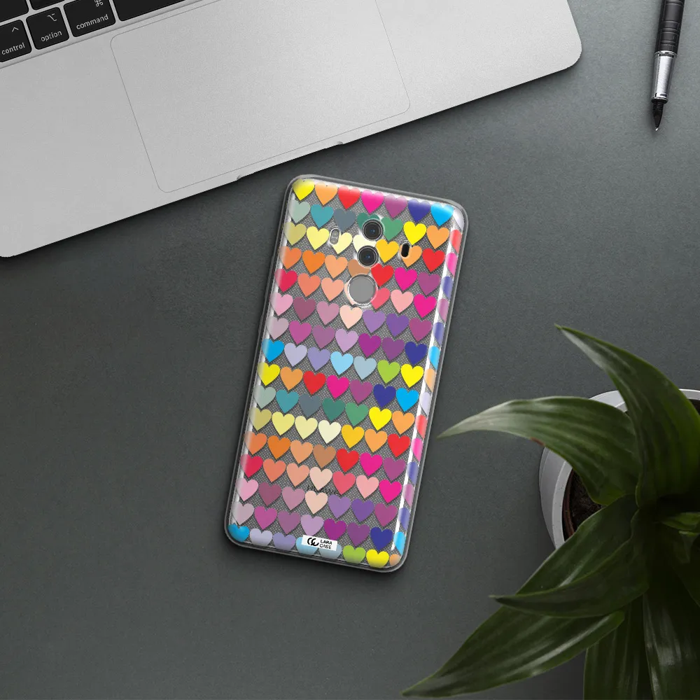 a colorful heart pattern Huawei Mate 10 Pro Clear TPU Case
