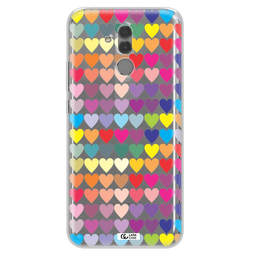 a colorful heart pattern Huawei Mate 20 Lite Clear TPU Case