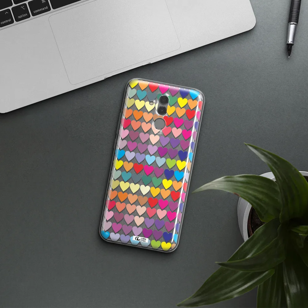 a colorful heart pattern Huawei Mate 20 Lite Clear TPU Case