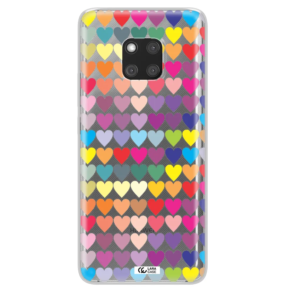 a colorful heart pattern Huawei Mate 20 Pro Clear TPU Case
