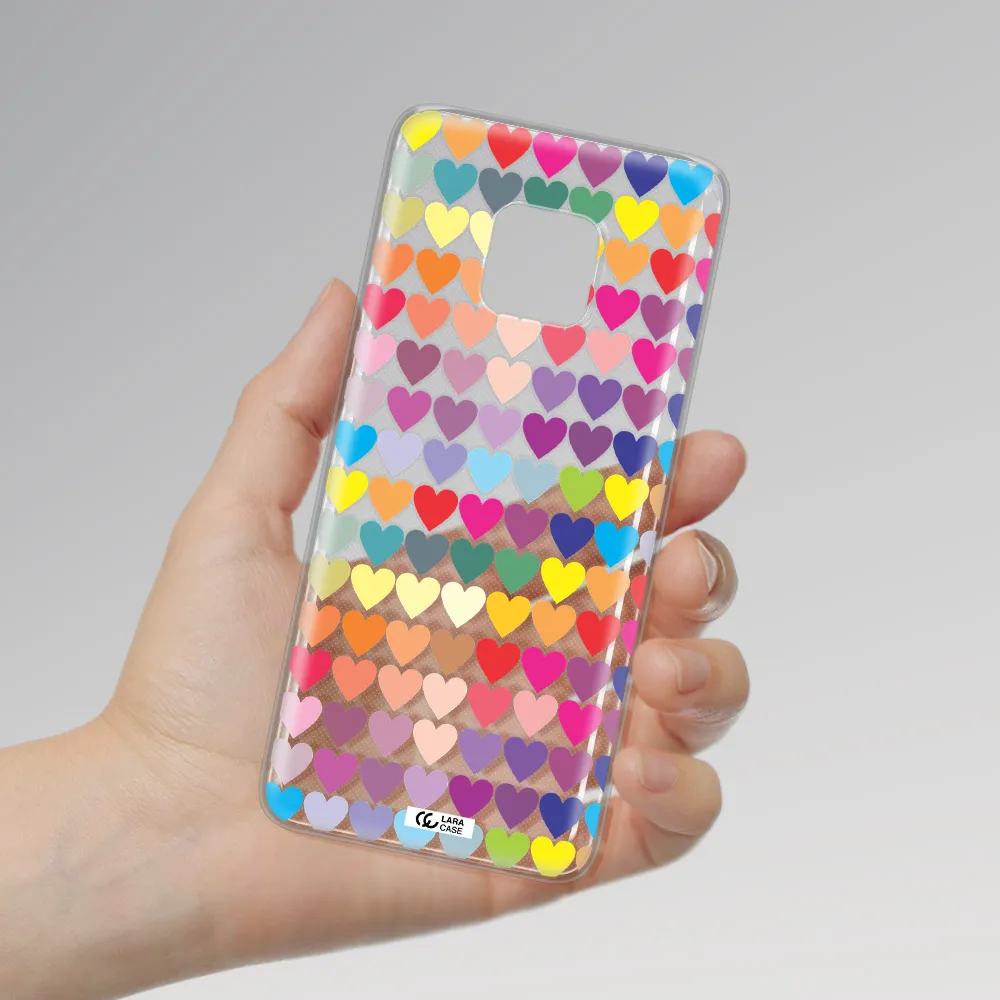 a colorful heart pattern Huawei Mate 20 Pro Clear TPU Case