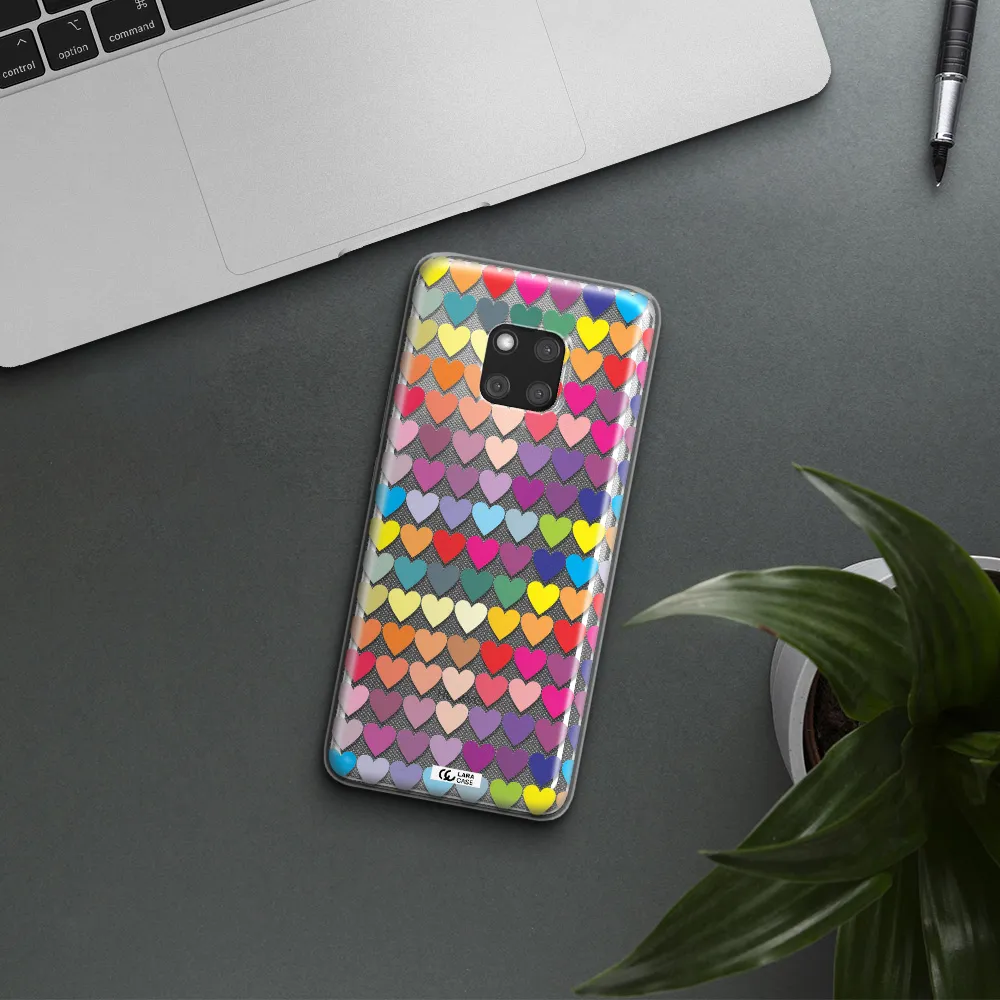 a colorful heart pattern Huawei Mate 20 Pro Clear TPU Case