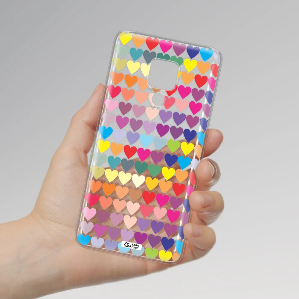 a colorful heart pattern Huawei Mate 20X Clear TPU Case