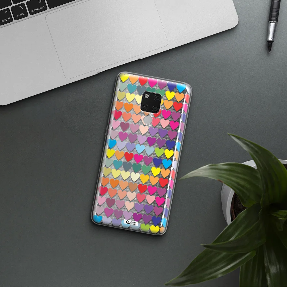 a colorful heart pattern Huawei Mate 20X Clear TPU Case