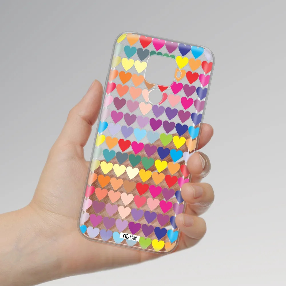 a colorful heart pattern Huawei Mate 30 Lite Clear TPU Case