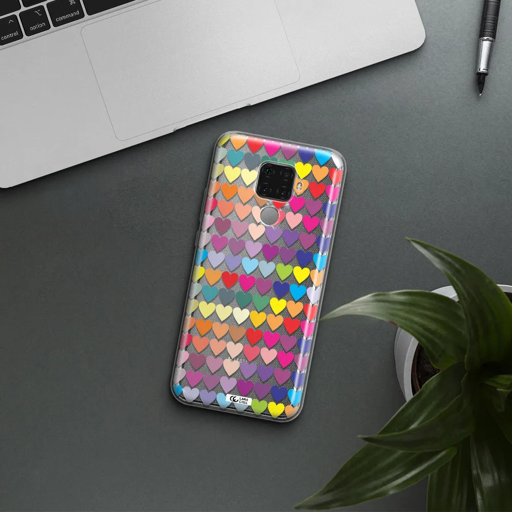 a colorful heart pattern Huawei Mate 30 Lite Clear TPU Case