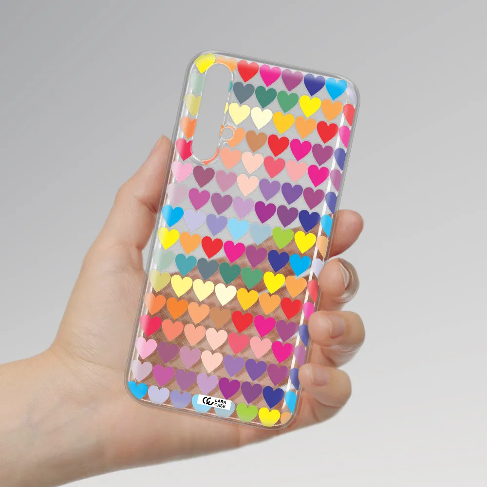 a colorful heart pattern Huawei Nova 5t Clear TPU Case
