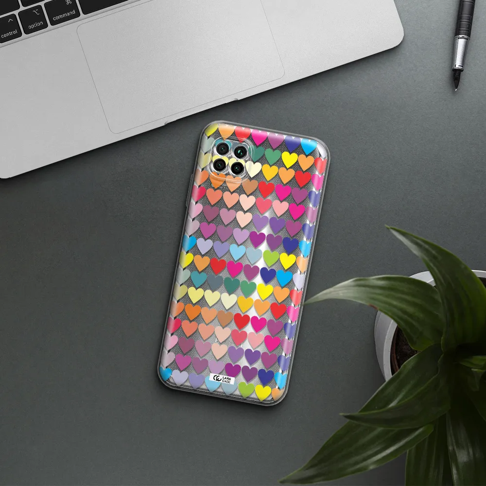 A Colorful Heart Pattern Huawei Nova 7I Clear Tpu Case