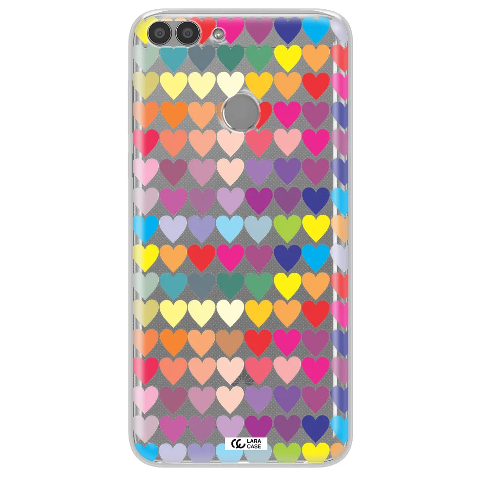 a colorful heart pattern Huawei P Smart 2017 Clear TPU Case