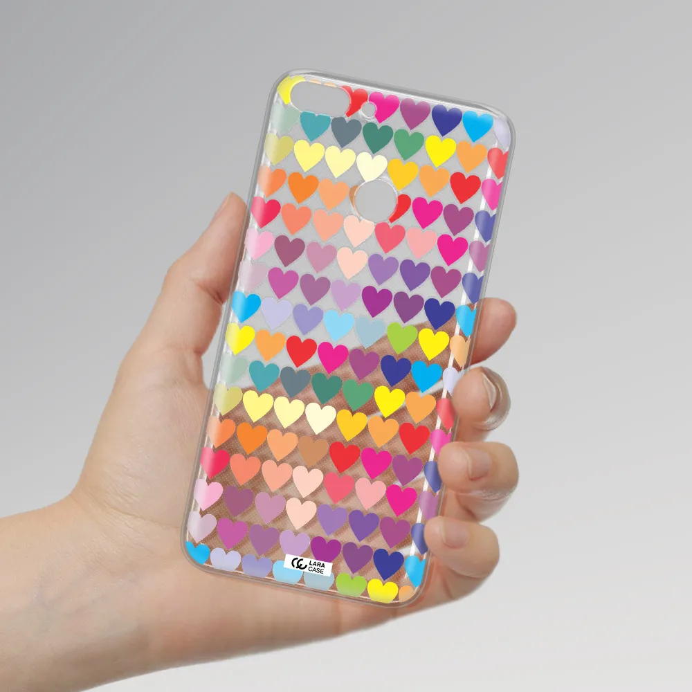 a colorful heart pattern Huawei P Smart 2017 Clear TPU Case