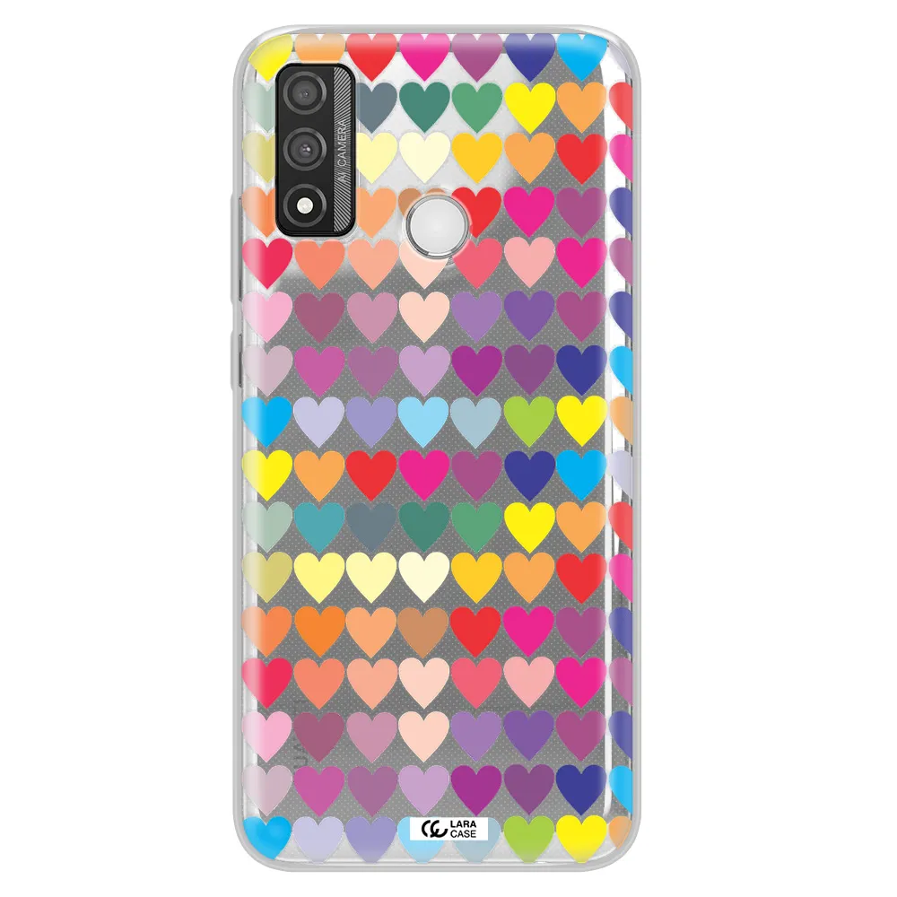 a colorful heart pattern Huawei P Smart 2020 Clear TPU Case