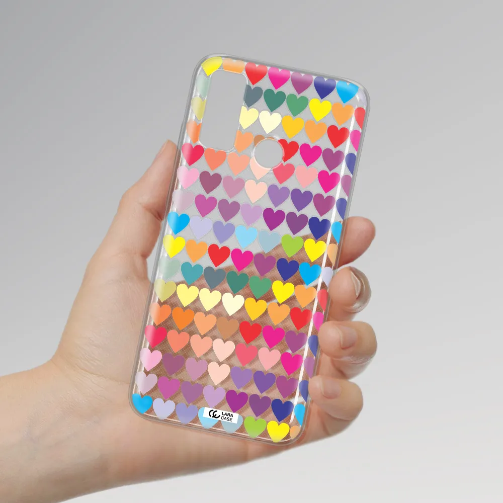 a colorful heart pattern Huawei P Smart 2020 Clear TPU Case