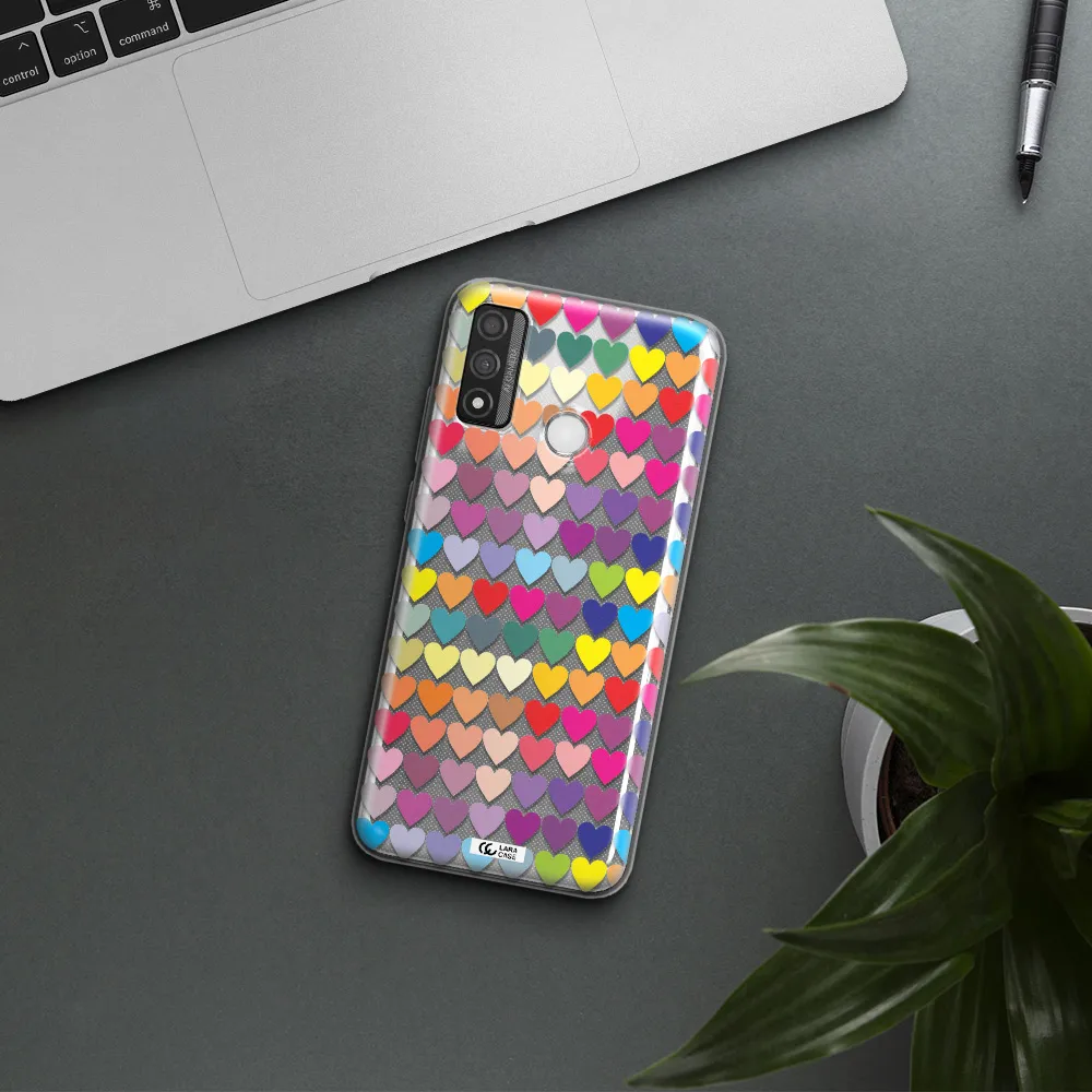 a colorful heart pattern Huawei P Smart 2020 Clear TPU Case