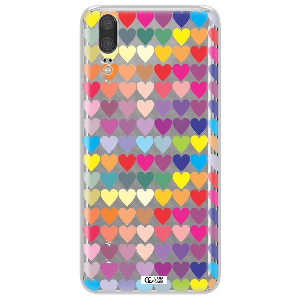 a colorful heart pattern Huawei P20 Clear TPU Case