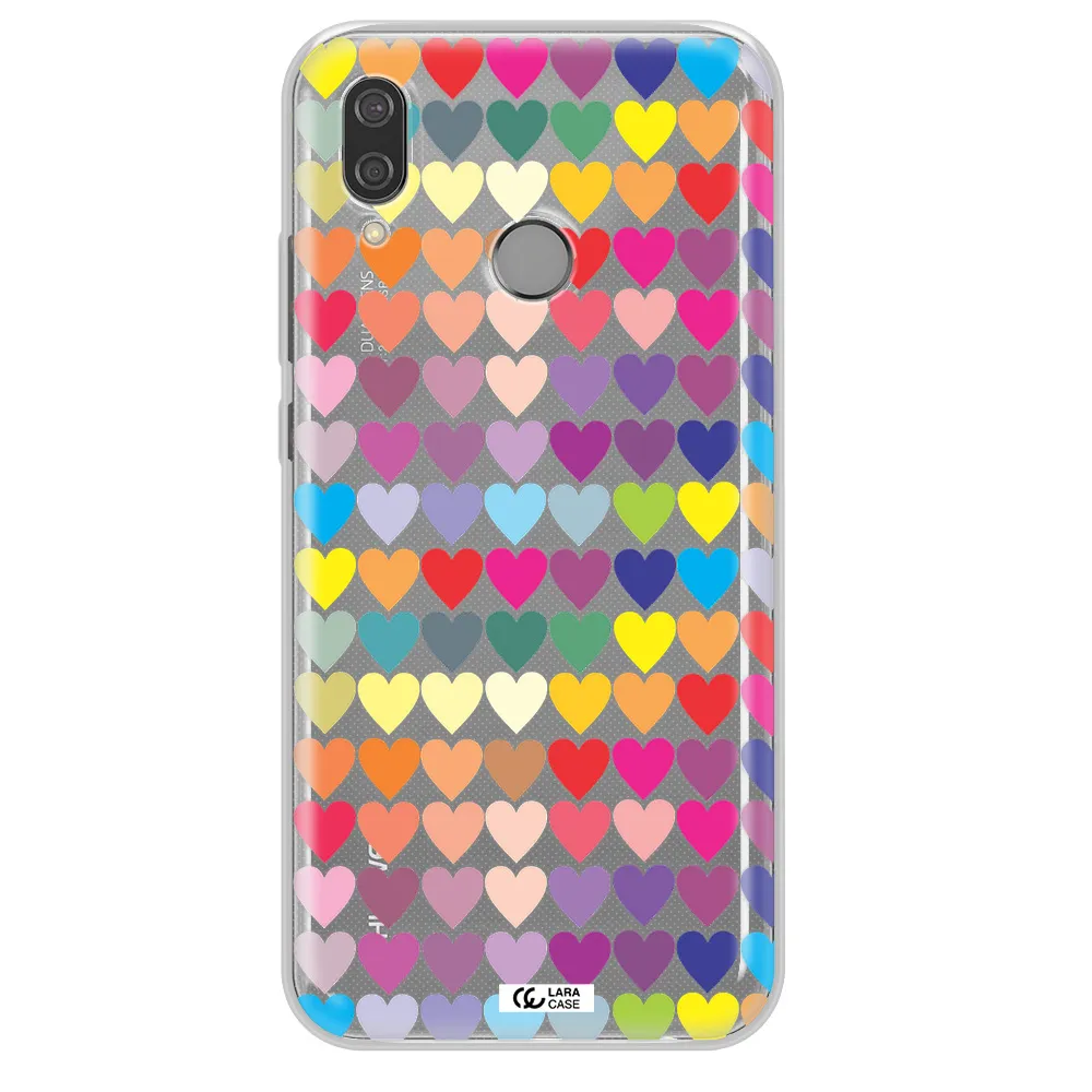a colorful heart pattern Huawei P20 Lite Clear TPU Case