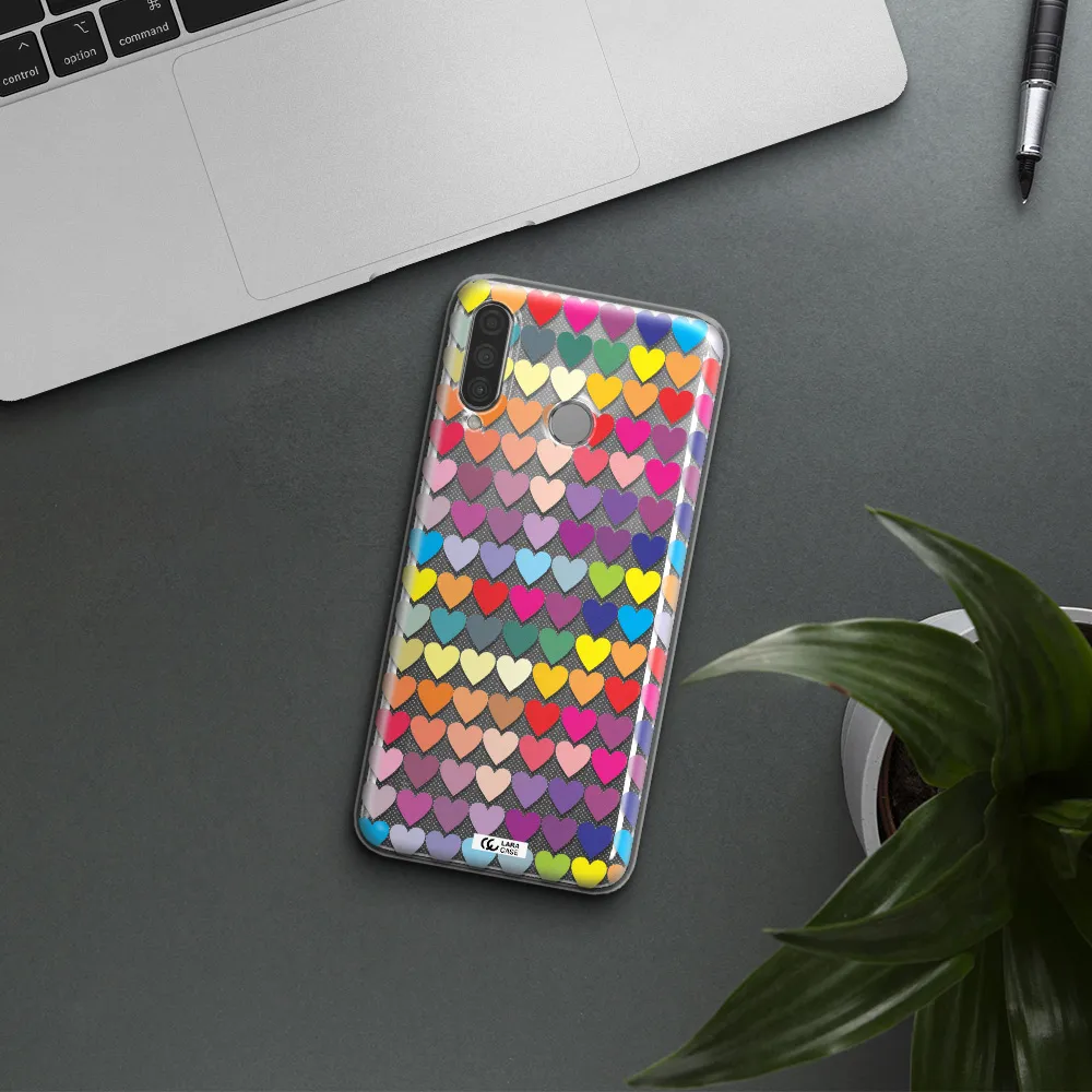 a colorful heart pattern Huawei P30 Lite Clear TPU Case