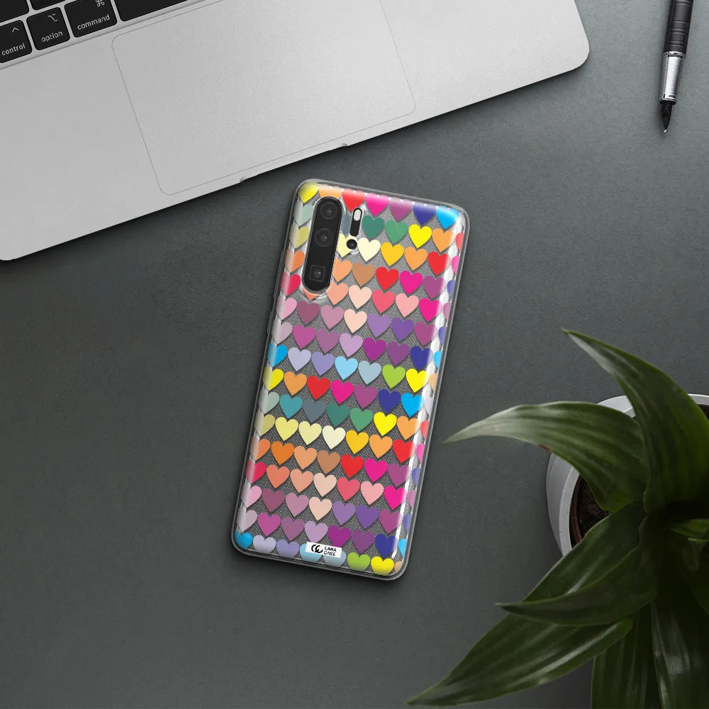 a colorful heart pattern Huawei P30 Pro Clear TPU Case