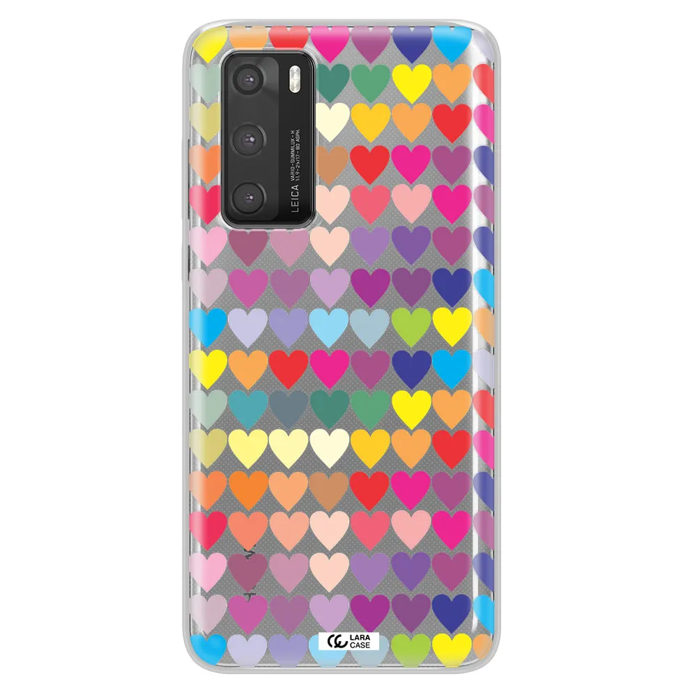 a colorful heart pattern Huawei P40 Clear TPU Case