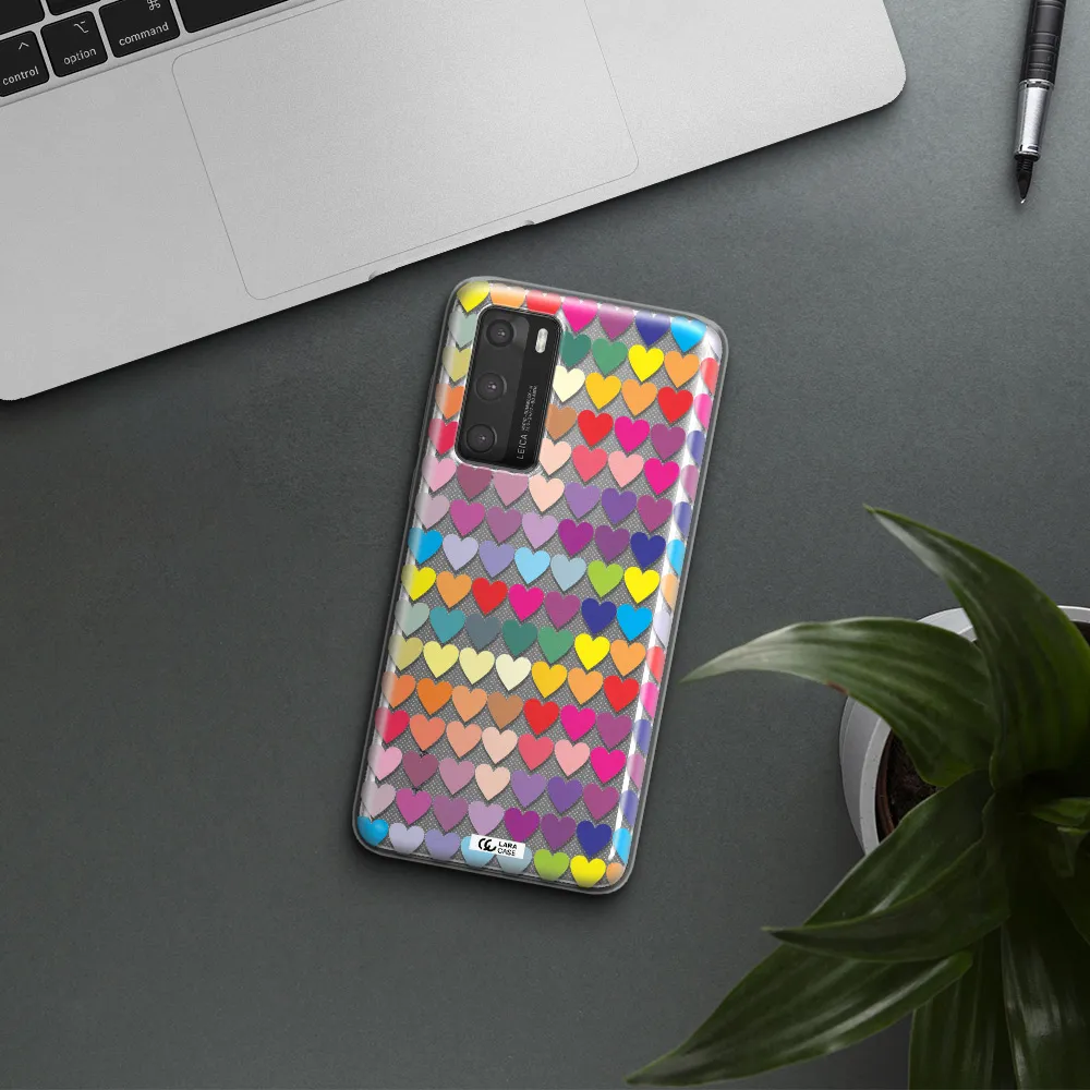 a colorful heart pattern Huawei P40 Clear TPU Case