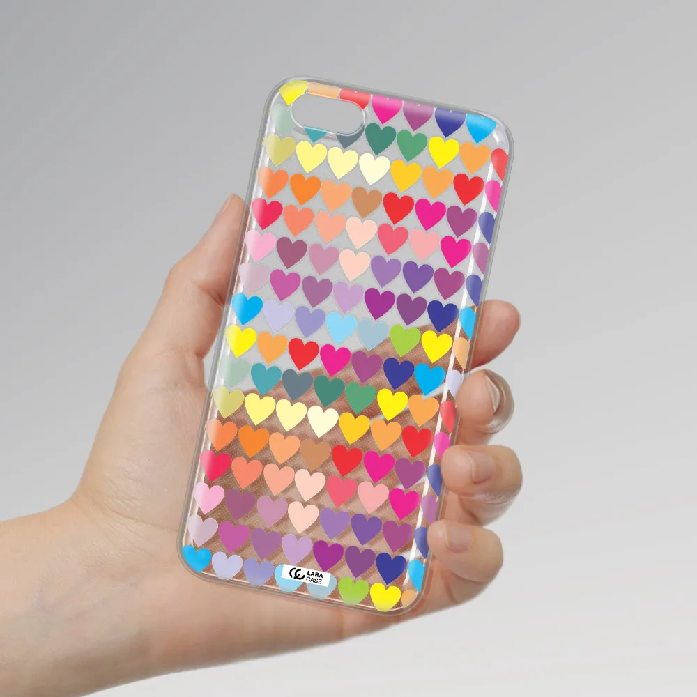 a colorful heart pattern Huawei Y5 2018 Clear TPU Case