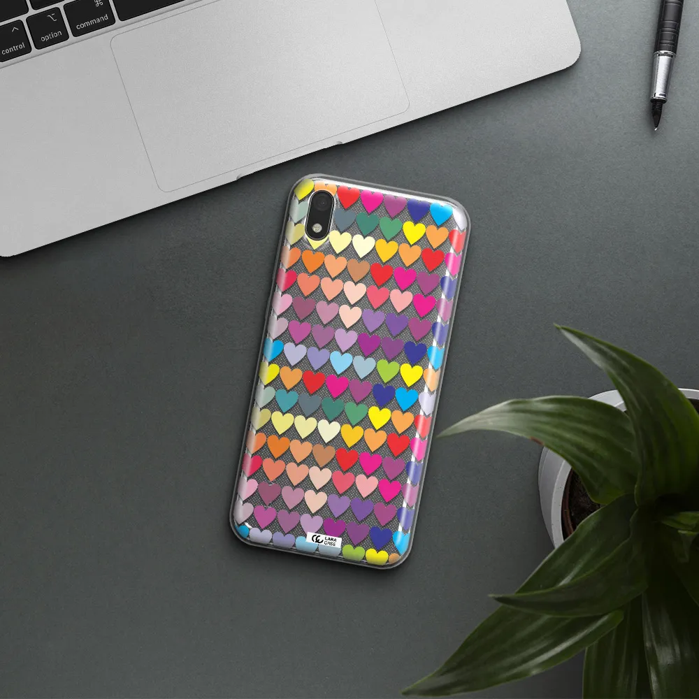 a colorful heart pattern Huawei Y5 2019 Clear TPU Case