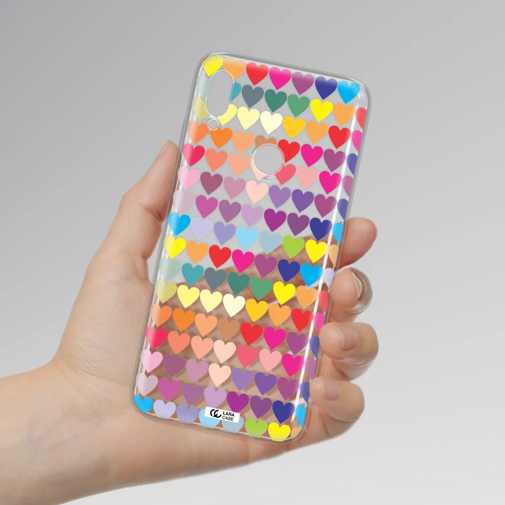 a colorful heart pattern Huawei Y6 2019 Clear TPU Case
