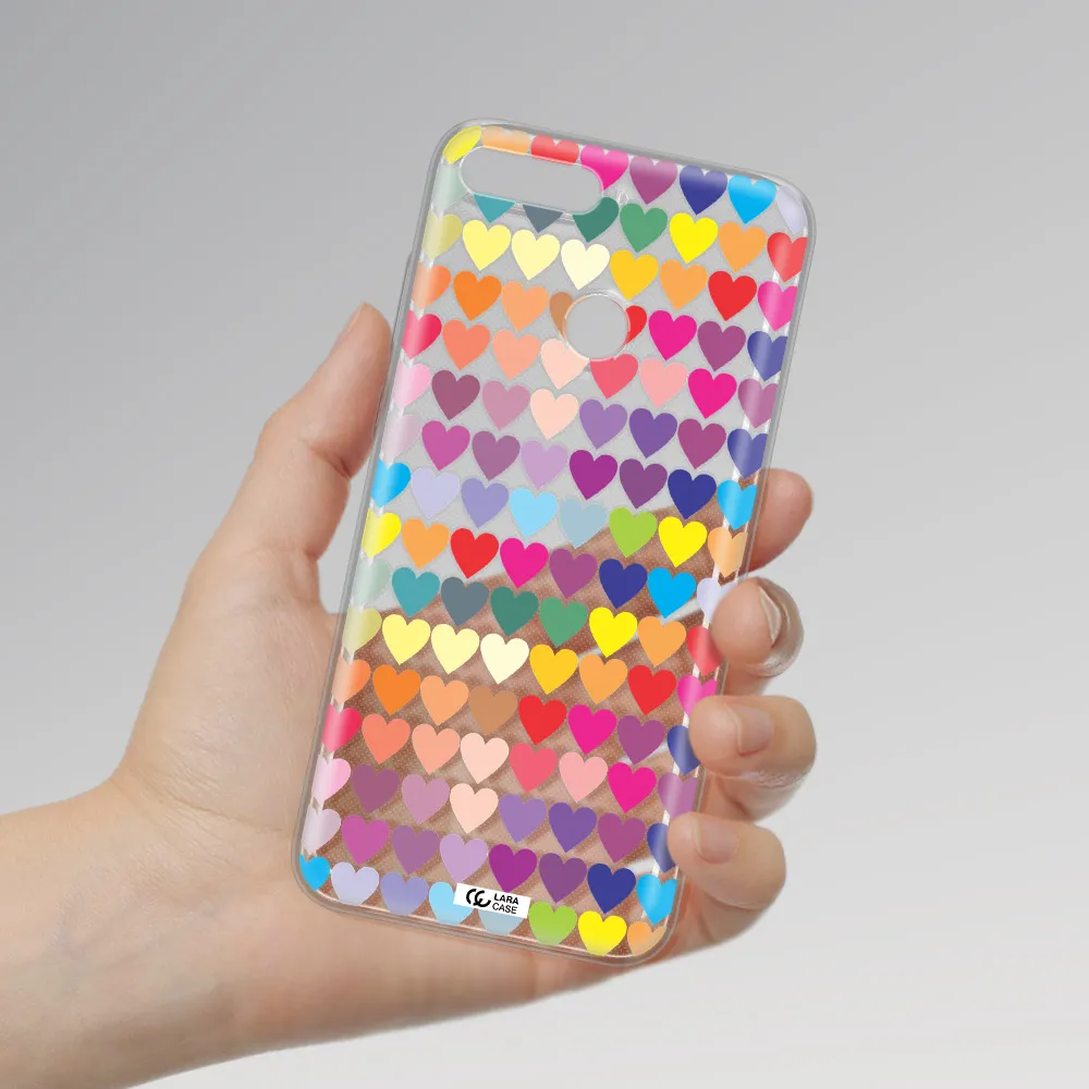 a colorful heart pattern Huawei Y6 Prime 2018 Clear TPU Case