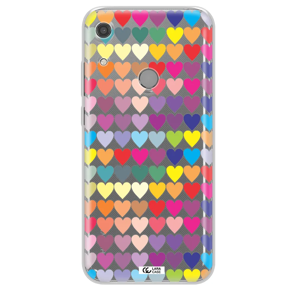 a colorful heart pattern Huawei Y6S Clear TPU Case