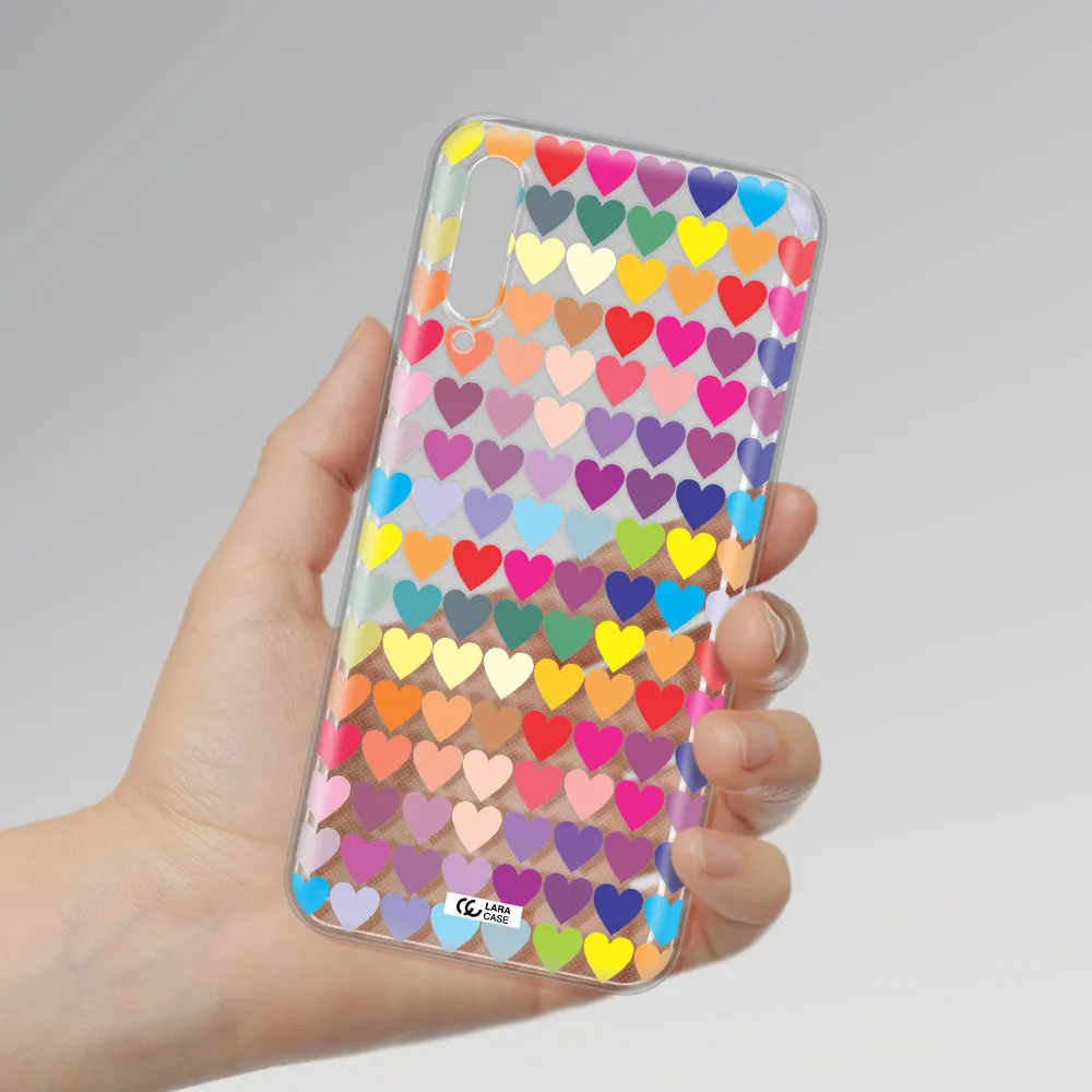 A Colorful Heart Pattern Huawei Y9S Clear Tpu Case