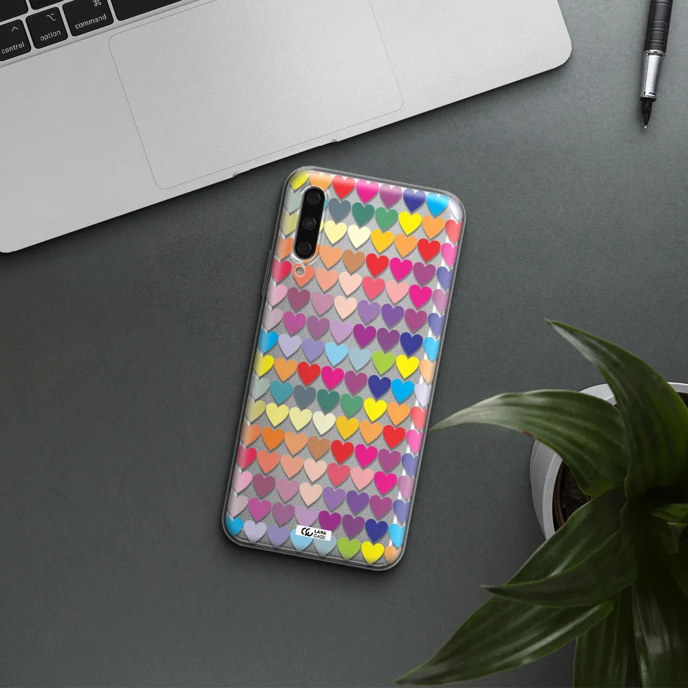 A Colorful Heart Pattern Huawei Y9S Clear Tpu Case