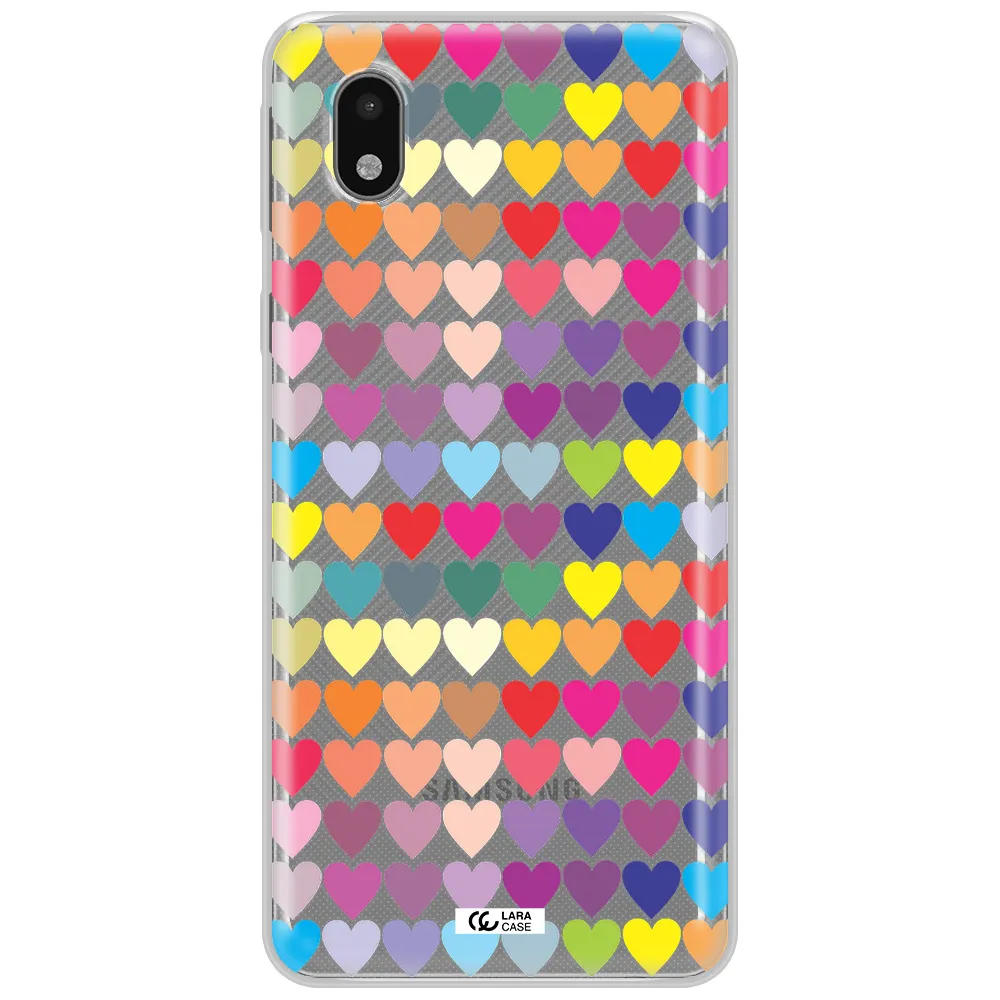 A Colorful Heart Pattern Samsung A01 Core Clear Tpu Case