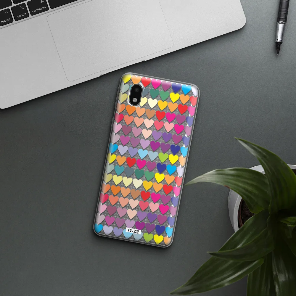 A Colorful Heart Pattern Samsung A01 Core Clear Tpu Case